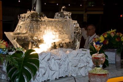 An Ice Sculpture at the Midnight Buffet